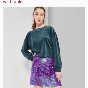 Wild Fable Purple Sequin Mini Skirt